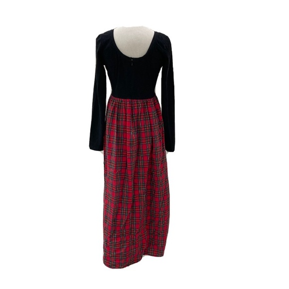 Vintage red paid dress size M - Picture 3 of 15